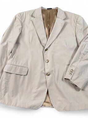 Orvis Men's 46 Beige Cotton Sport Coat Blazer Made in USA